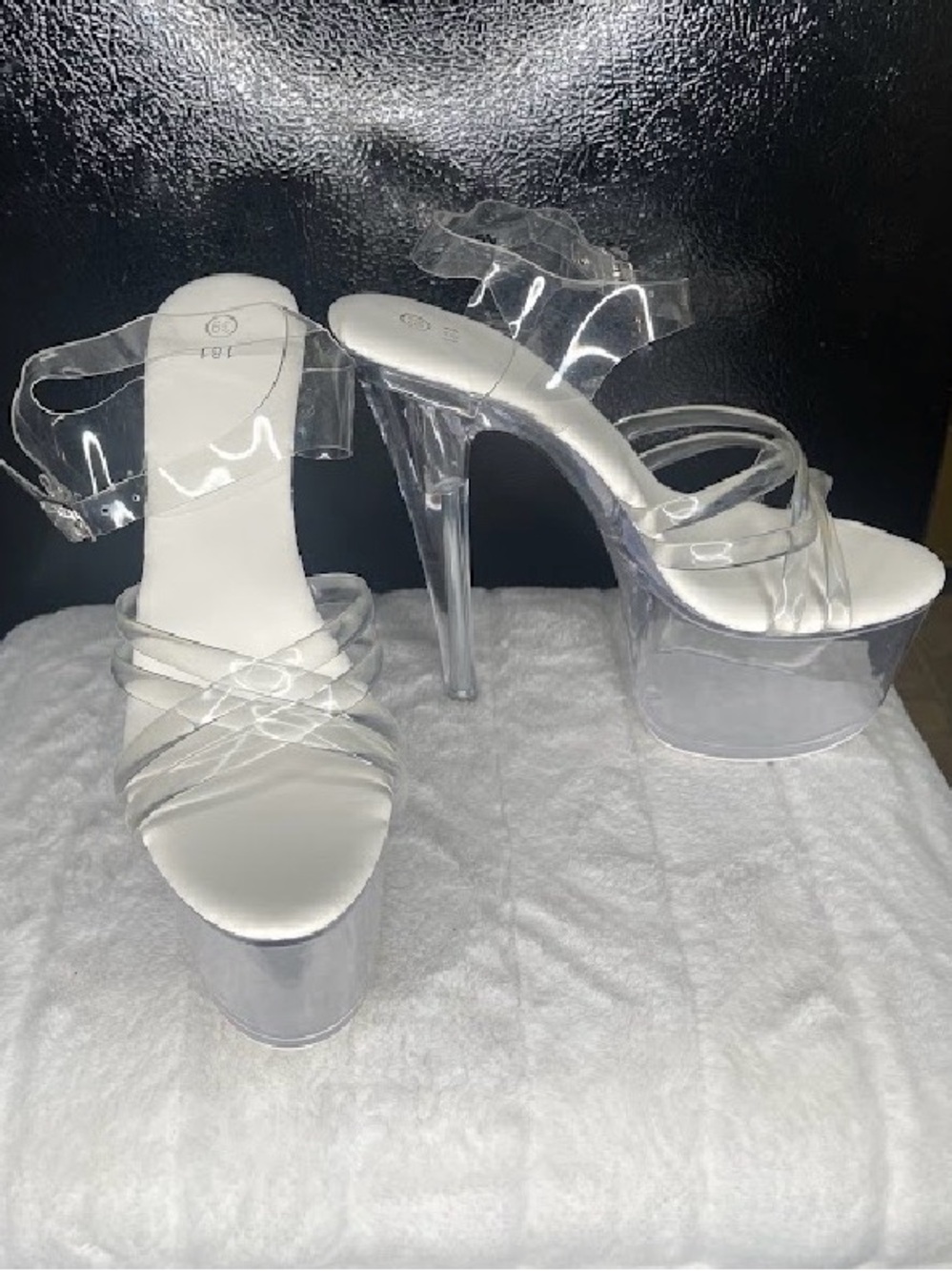 Clear Platform High Heel Sandals - Women